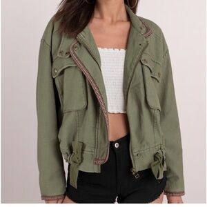 Free People Flight Line Oversized Military Bomber Jacket